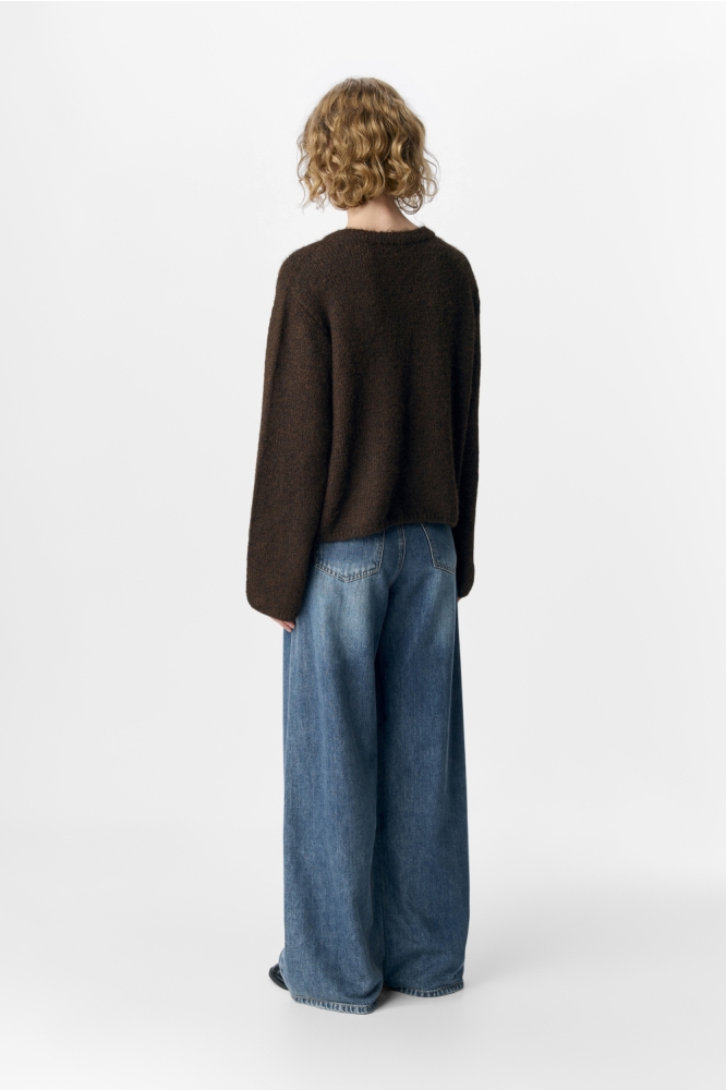 OBJSAGGIA RE L/S KNIT CARDIGAN NOOS 23046886 SEAL BROWN/MELANGE